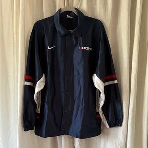 Nike Navy UConn Windbreaker Jacket with White and Red Accents